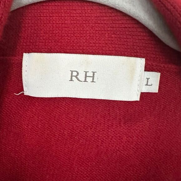 Restoration Hardware RH 100% Cashmere Short Midi Robe Cardigan Red Size L - Picture 4 of 5